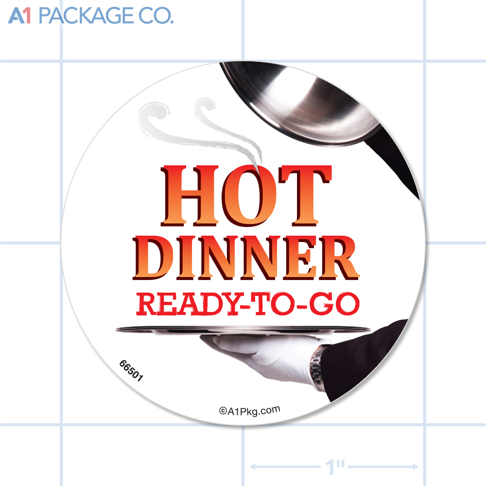 Hot Dinner Label Full Color Circle (2 Inch Dia.) 500/roll