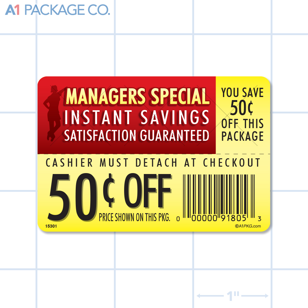 50¢ Off Instant Savings Coupon Label (2x3 Inch) 250/roll