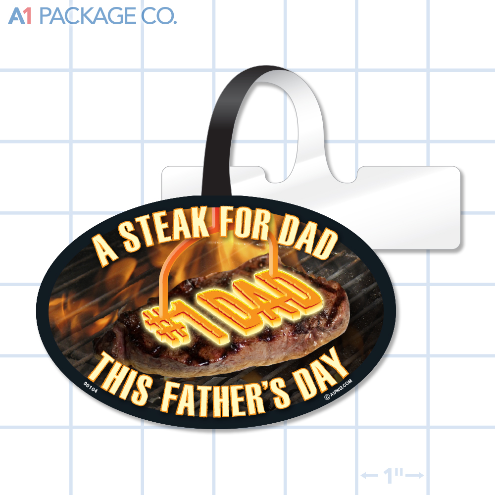 Father's Day Steak Oval Shelf Dangler (4x3 inch)