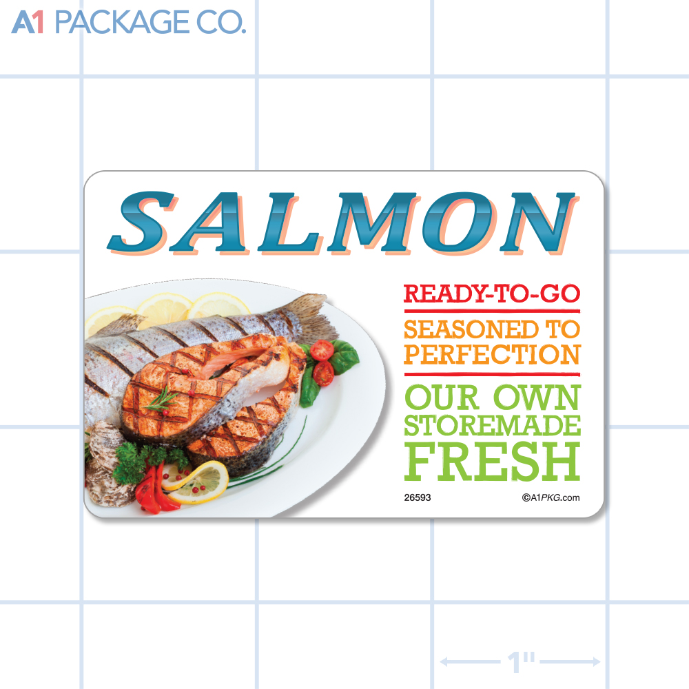 Salmon Label Full Color Rectangle (3x2 Inch) 250/roll