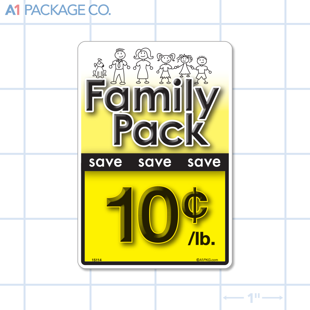 Family Pack Save 10¢ per lb Label (2.375 x 3.5 inch) 250/roll 