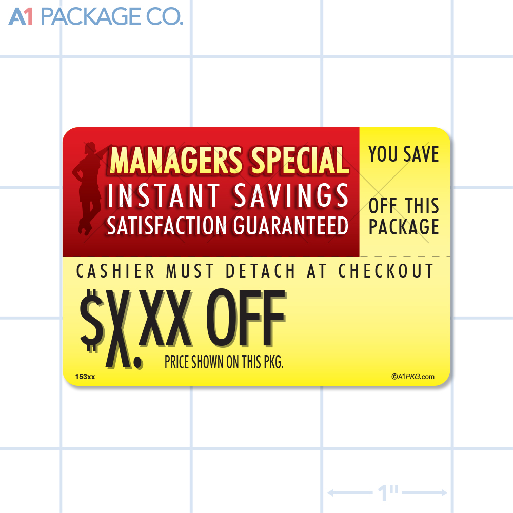 Custom Instant Savings Coupon Label (2x3 Inch) 250/roll