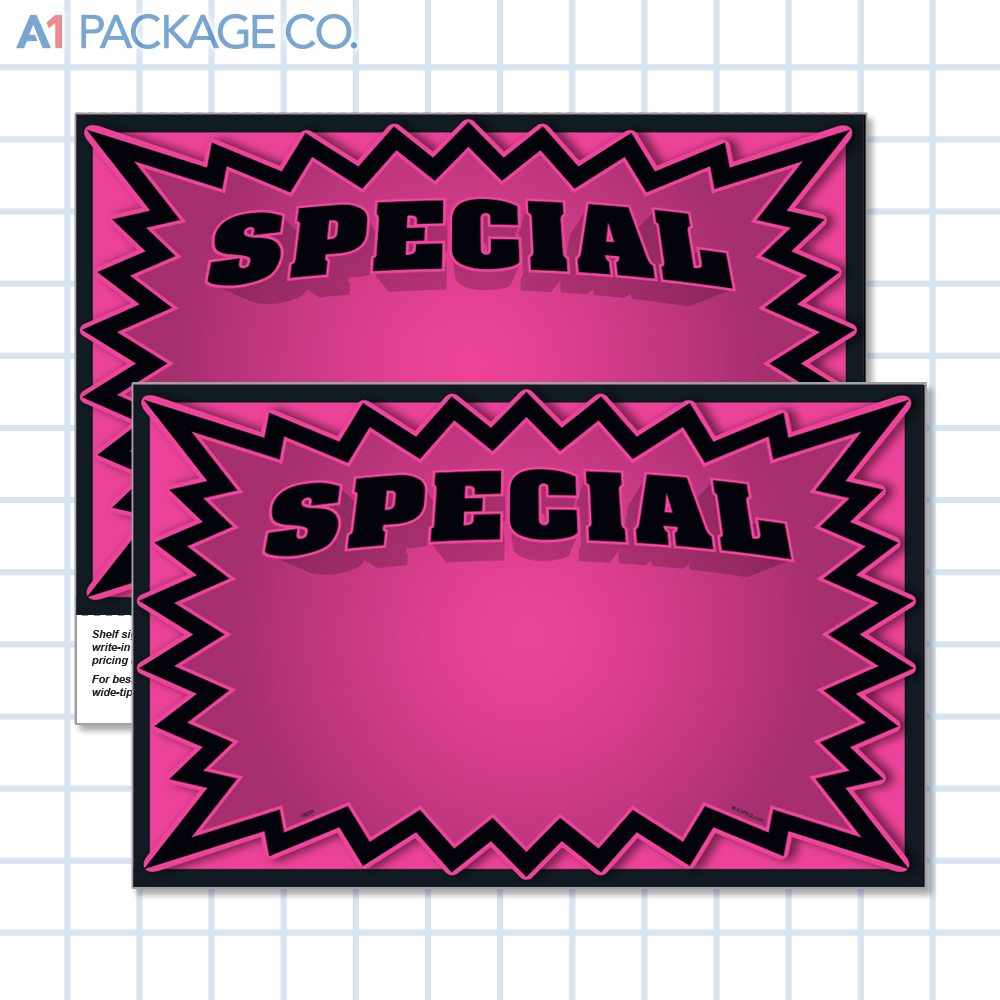 Pink Special Starburst Placards (11x7 inch) 5 Count