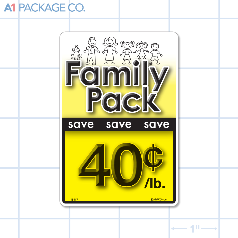 Family Pack Save 40¢ per lb Label (2.375 x 3.5 inch) 250/roll