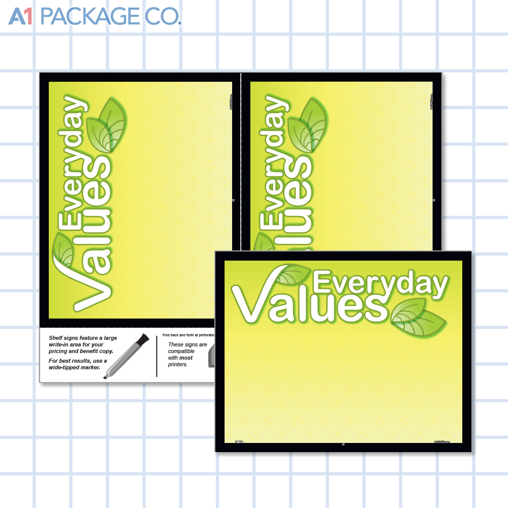 Everyday Values Placards (5.5x7 inch) 10 Count