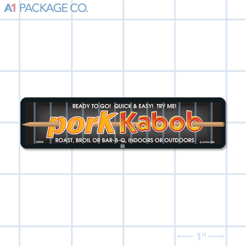 Pork Kabob Label Full Color Rectangle (4x1 inch) 250/roll