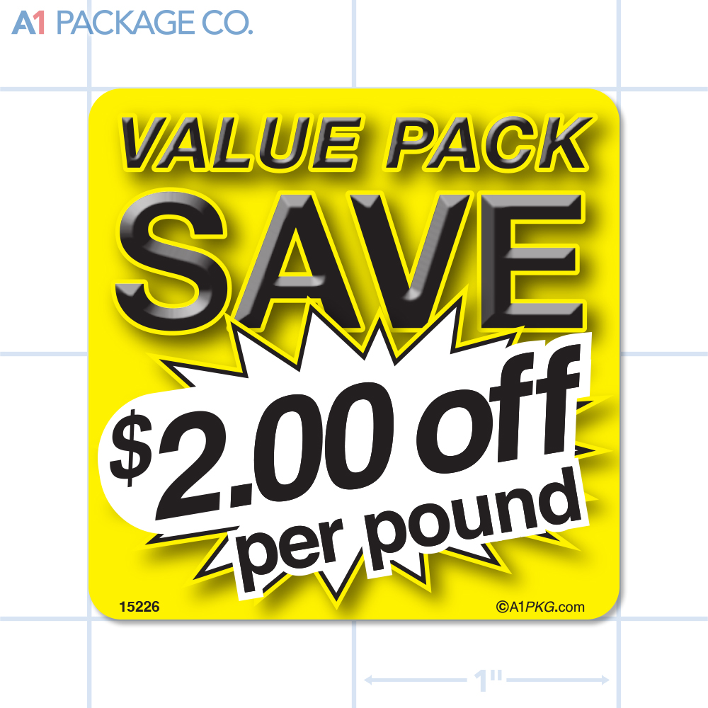 Value Pack Save $2.00 per lb Label (2x2 inch) 500/roll