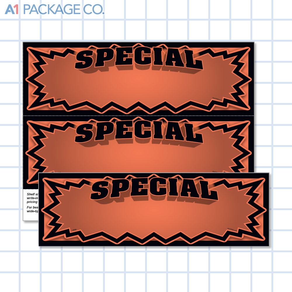 Orange Special Starburst Placards (11x3.5 inch) 10 Count