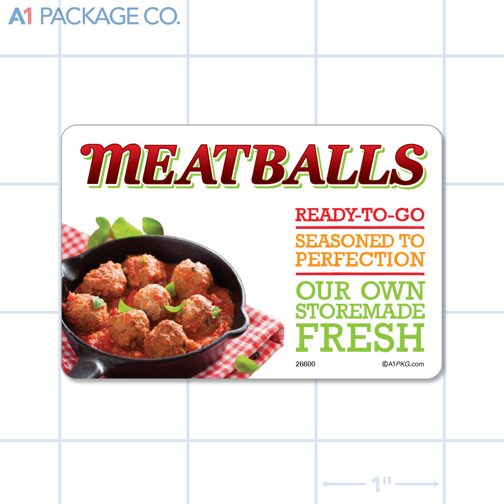 Meatballs Label Full Color Rectangle (3x2 Inch) 250/roll