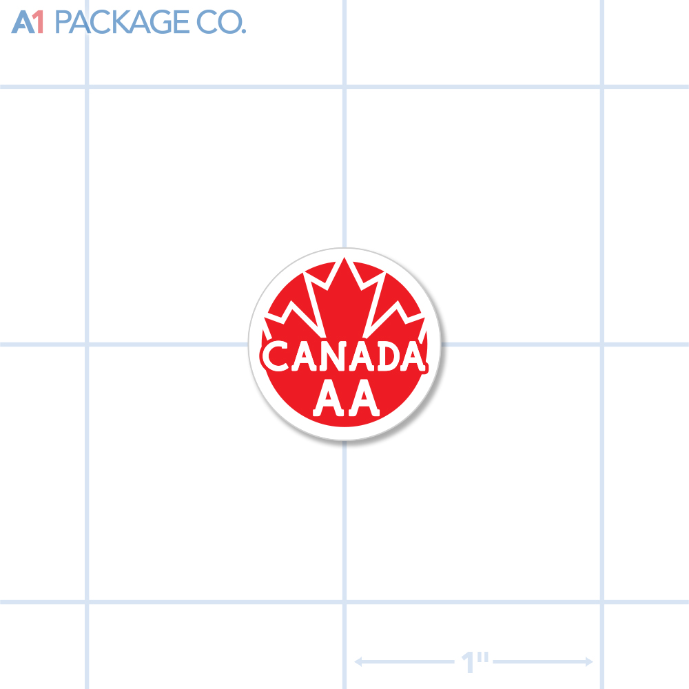Canada AA Grade Circle Label (0.75 Inch Diameter) 1000/roll