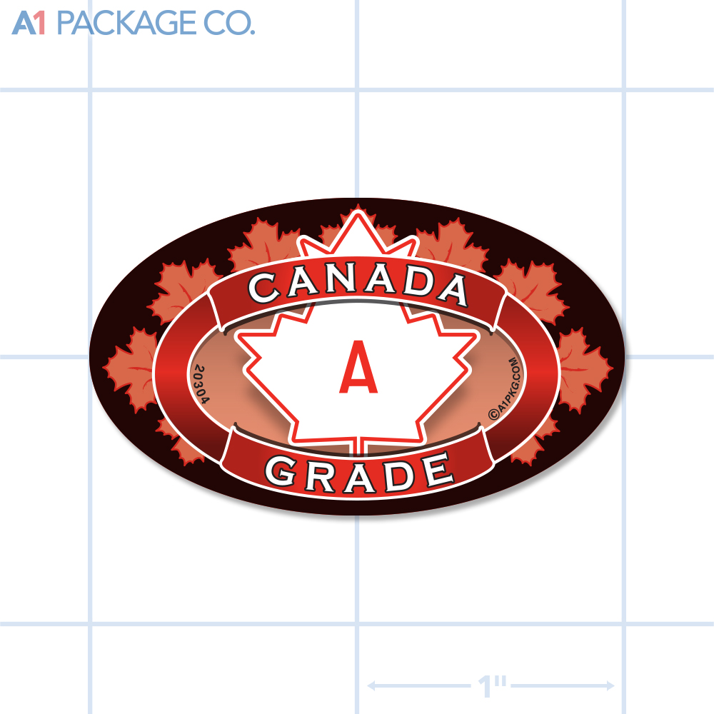 Canada A Grade Label Full Color Oval (2x1.2 Inch) 500/roll