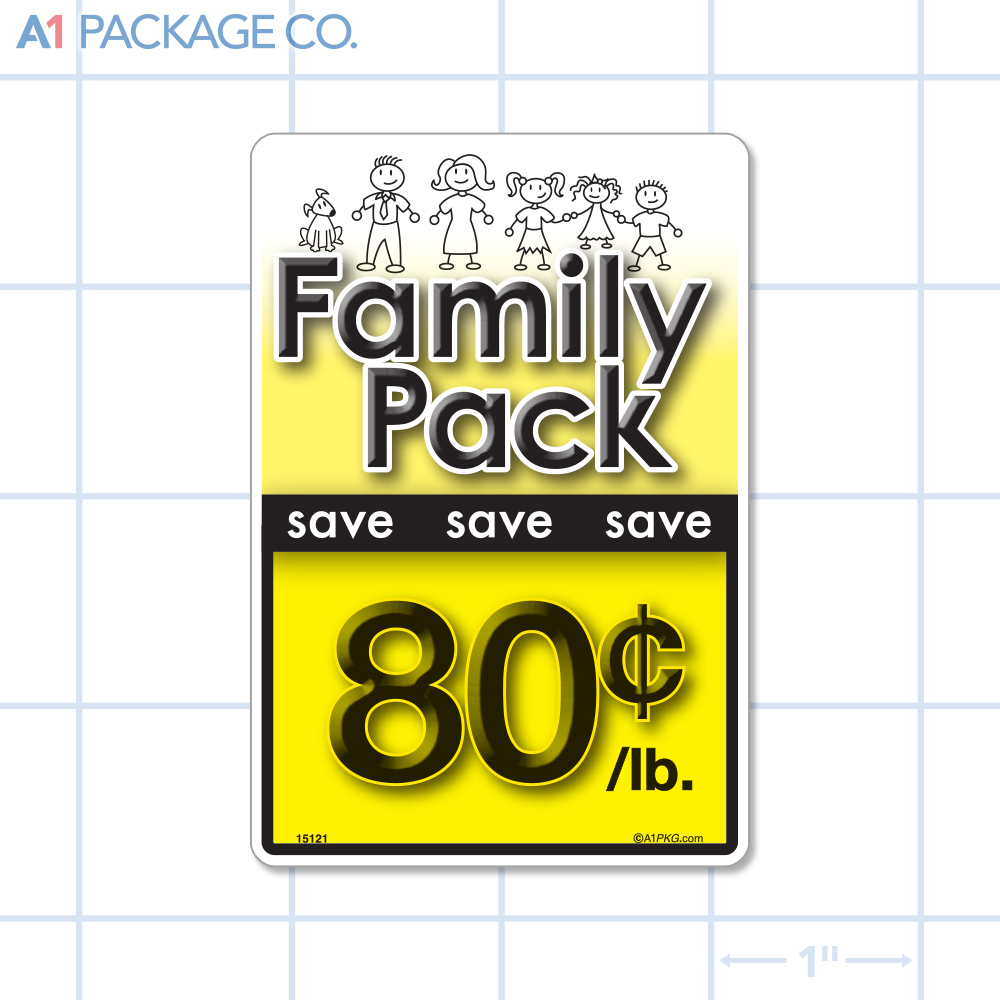 Family Pack Save 80¢ per lb Label (2.375 x 3.5 inch) 250/roll