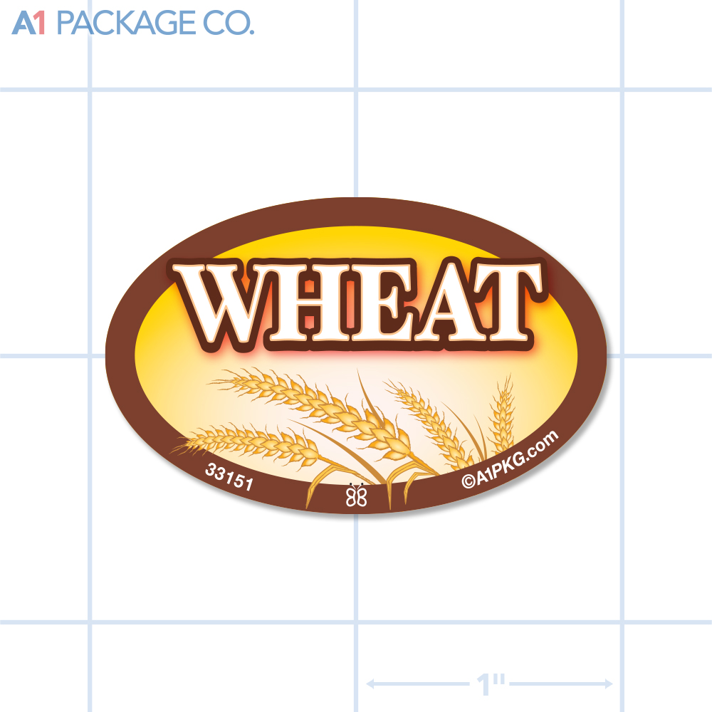 Wheat Flavor Label Full Color Oval (1.2x2 inch) 500/Roll