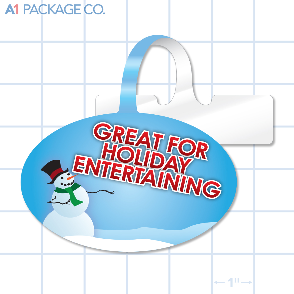 Great for Holiday Entertaining Oval Shelf Dangler (4x3 inch)