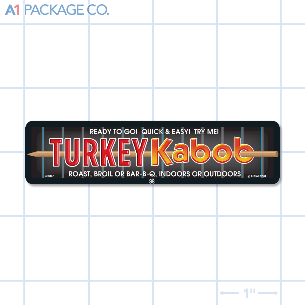 Turkey Kabob Label Full Color Rectangle (4x1 inch) 250/roll