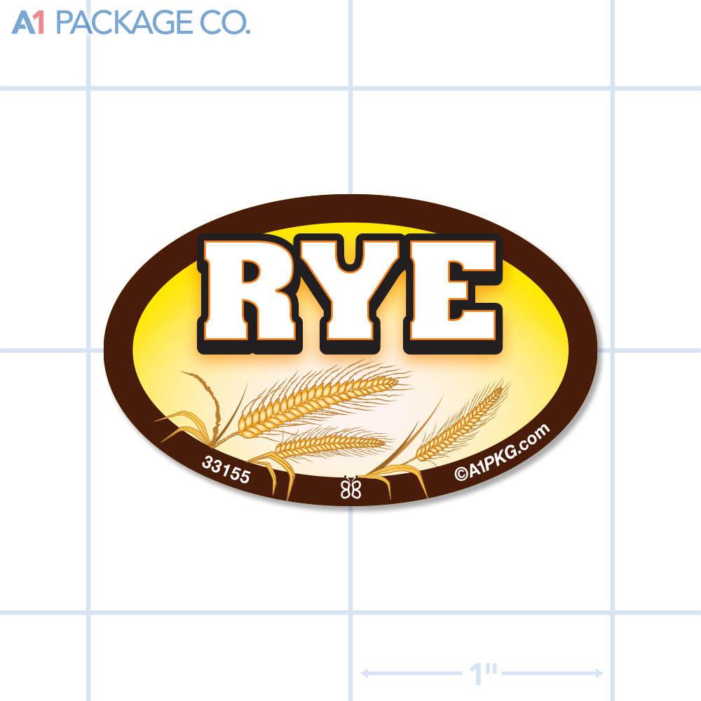 Rye Flavor Label Full Color Oval (1.2x2 inch) 500/Roll