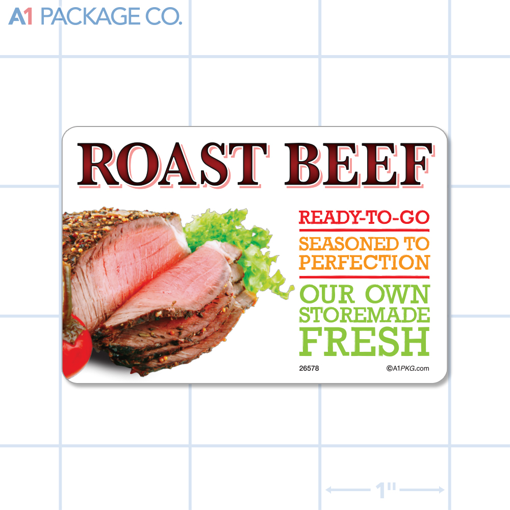 Roast Beef Label Full Color Rectangle (3x2 Inch) 250/roll