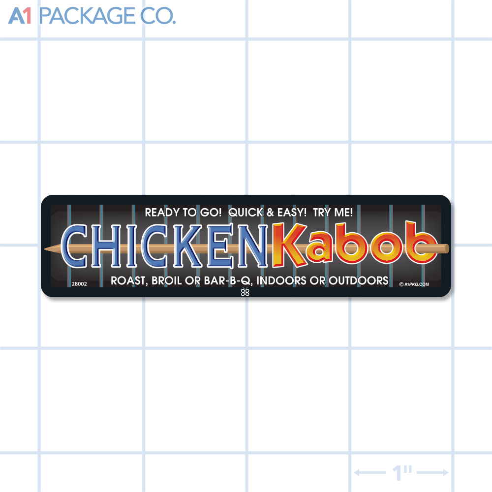 Chicken Kabob Label Full Color Rectangle (4x1 inch) 250/roll 