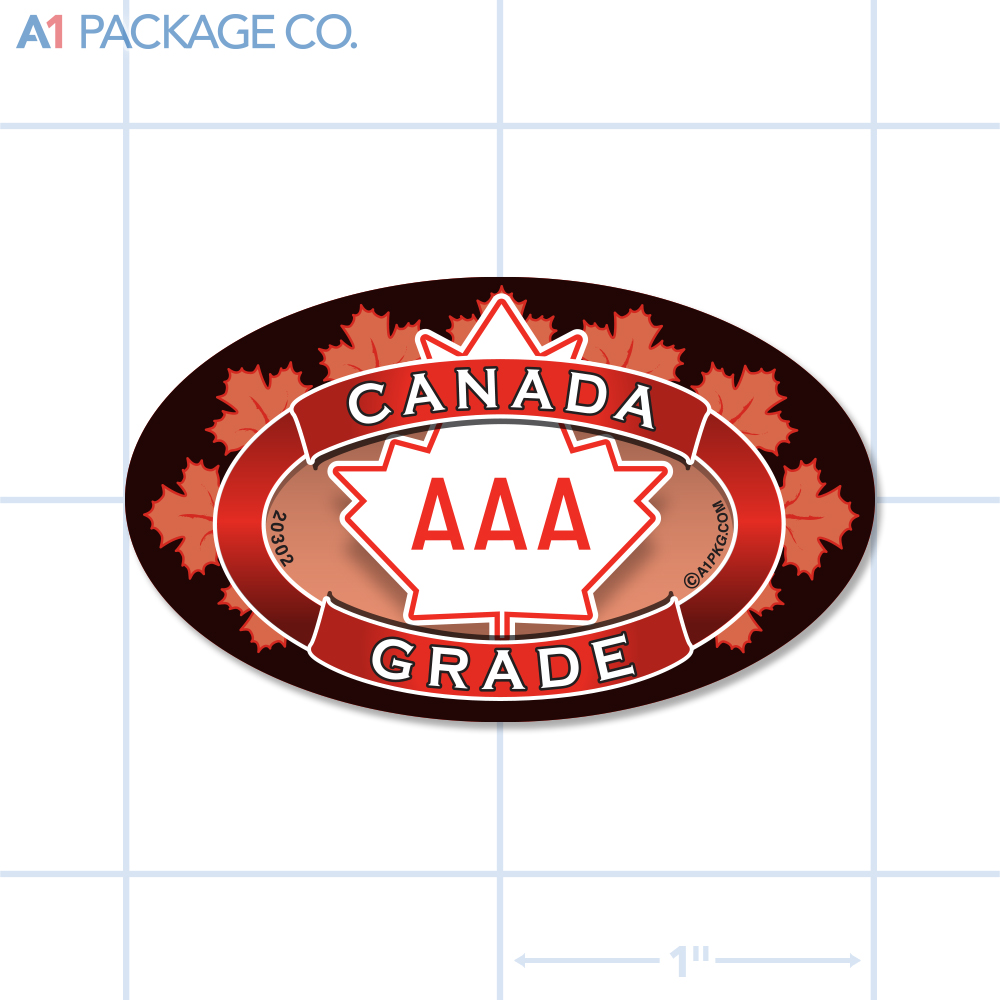 Canada AAA Grade Label Full Color Oval (2x1.2 Inch) 500/roll