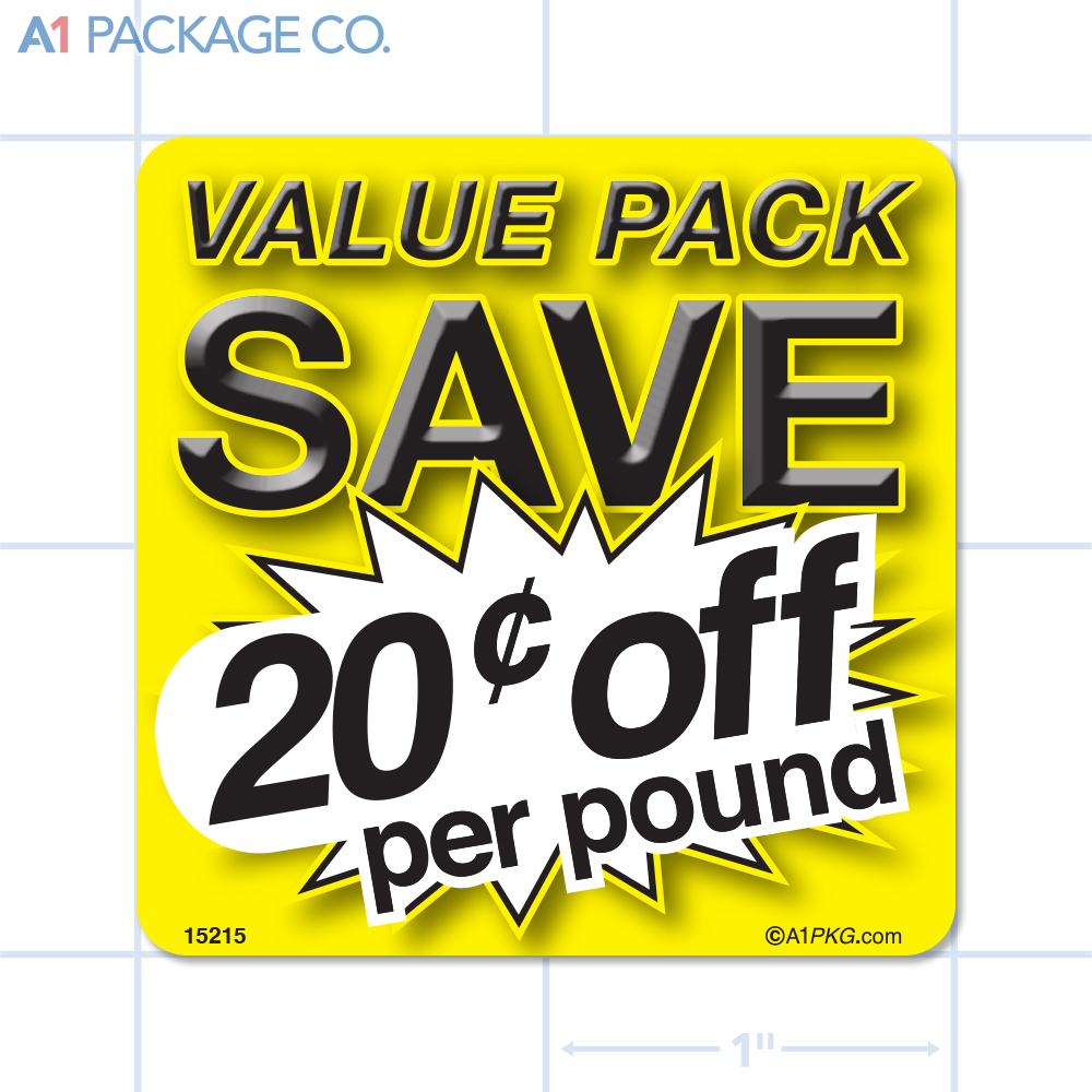 Value Pack Save 20¢ per lb Label (2x2 inch) 500/roll