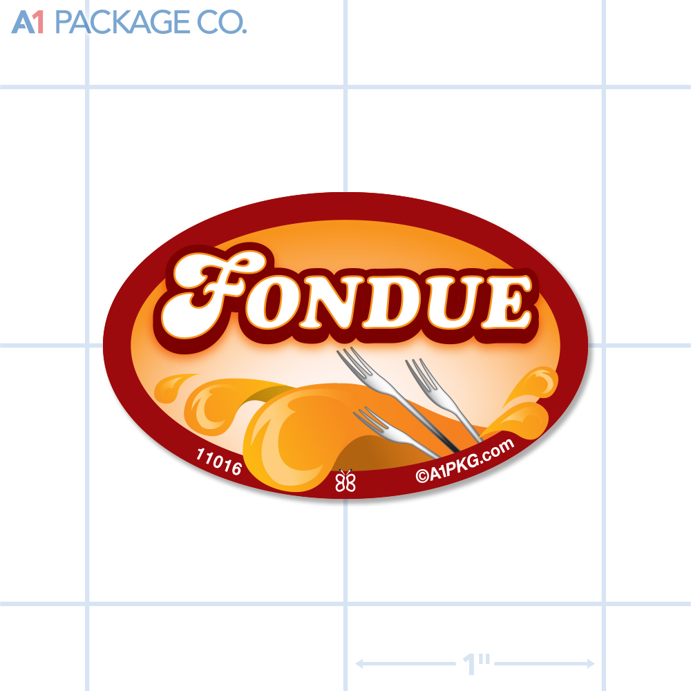 Fondue Flavor Label Full Color Oval (1.2x2 inch) 500/Roll