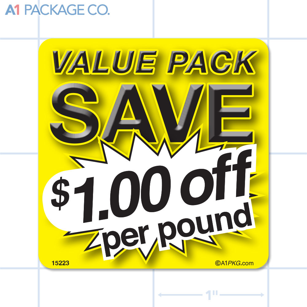 Value Pack Save $1.00 per lb Label (2x2 inch) 500/roll