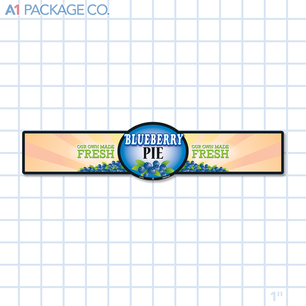 Blueberry Pie Label Full Color Strap (11.75x2.625 Inch) 100/roll