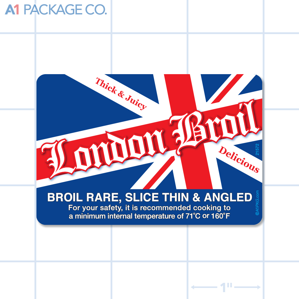 London Broil Label Full Color Rectangle (3x2 Inch) 500/roll
