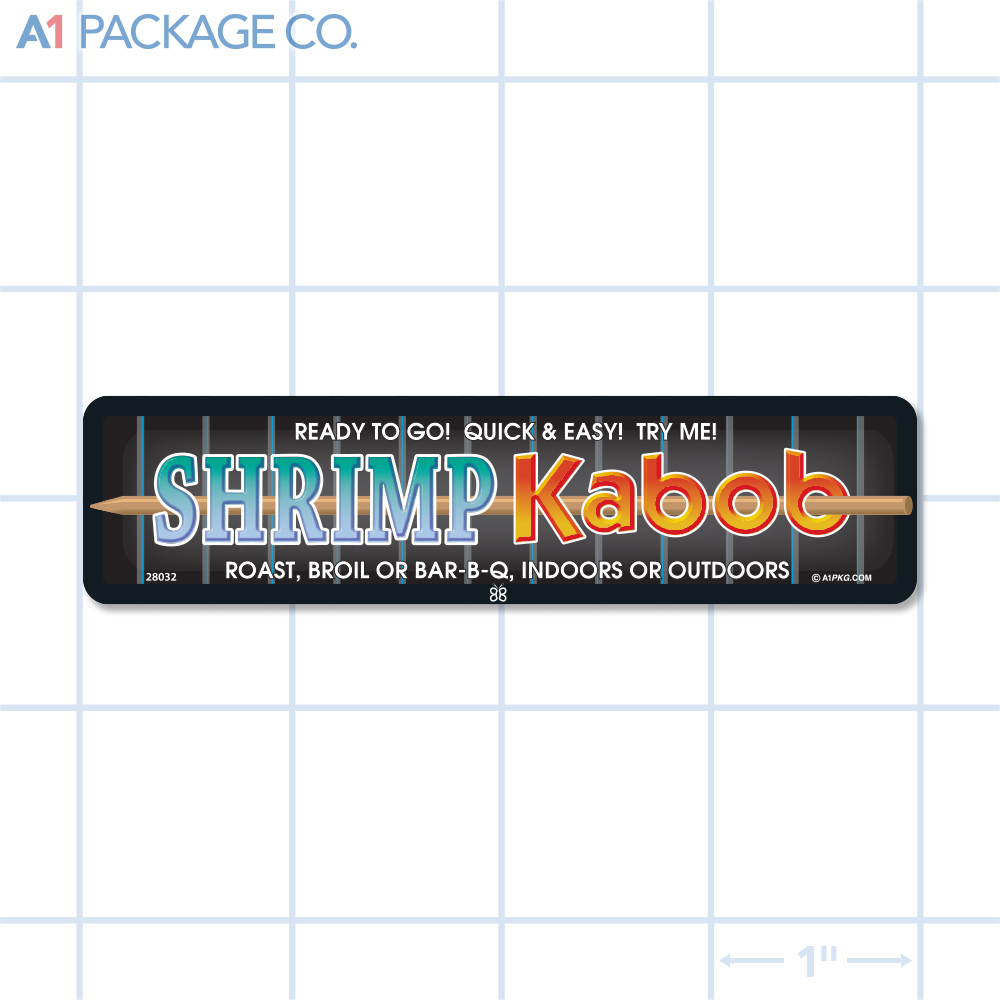 Shrimp Kabob Label Full Color Rectangle (4x1 inch) 250/roll