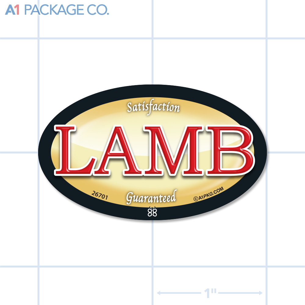 Lamb Label Full Color Oval (2x1.2 Inch) 500/roll