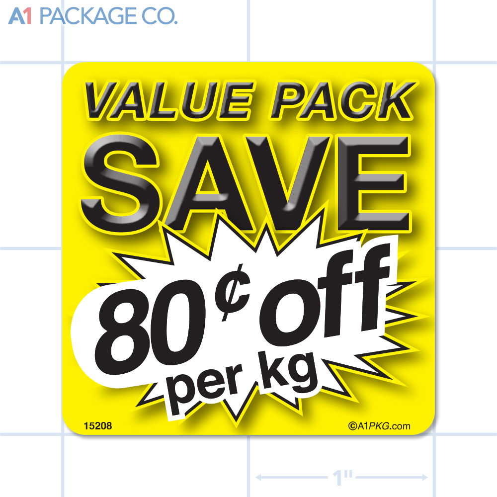Value Pack Save 80¢ per kg Label (2x2 inch) 500/roll