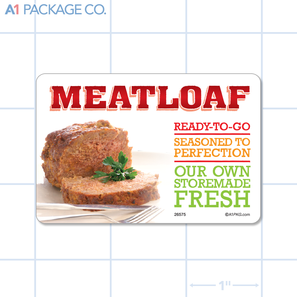 Meatloaf Label Full Color Rectangle (3x2 Inch) 250/roll