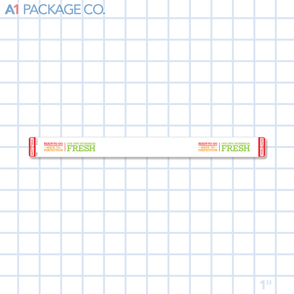 White Safe-T-Seal Label Our Own Storemade Fresh Full Color Strap (1x11 inch) 125/roll 