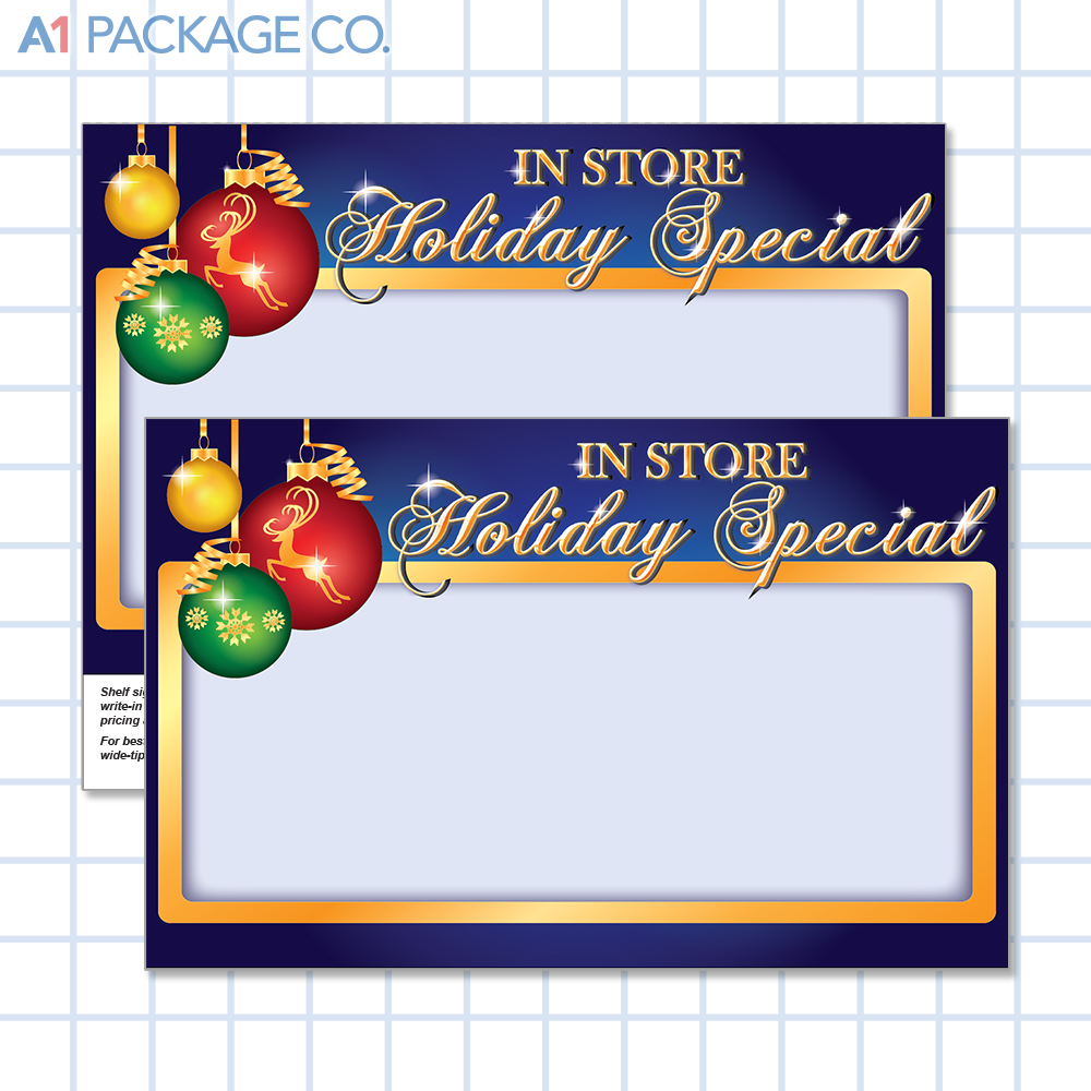 In Store Holiday Special Elegant Placards (11x7 inch) 5 Count