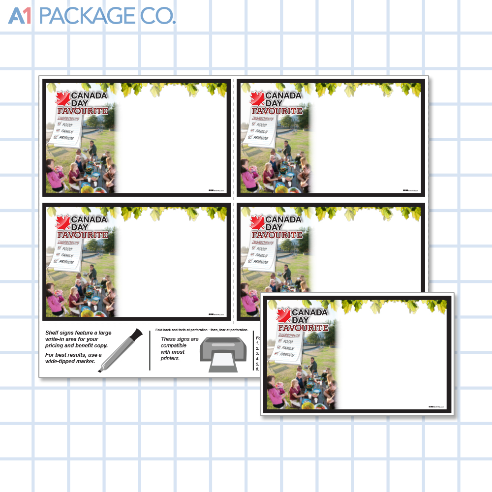 Canada Day Placards (5.5x3.5 inch) 20 Count