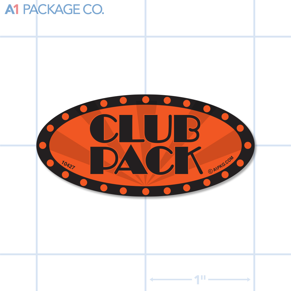 Club Pack Label Fluorescent Red Oval (1x2 inch) 500/roll  