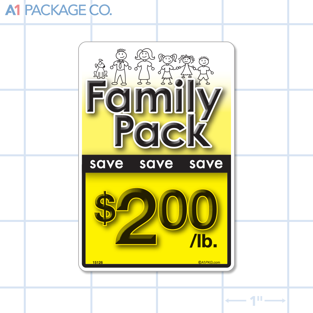 Family Pack Save $1.00 per lb Label (2.375 x 3.5 inch) 250/roll