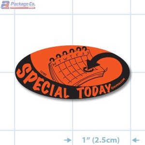 Special Today Fluorescent Red Oval Merchandising Label Copyright A1PKG.com - 10102