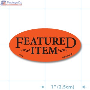 Featured Item Fluorescent Red Oval Merchandising Labels - Copyright - A1PKG.com SKU - 10212