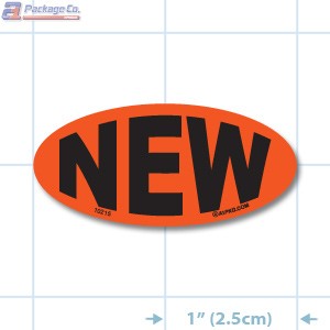 New Fluorescent Red Oval Merchandising Labels - Copyright - A1PKG.com SKU - 10215