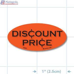 Discount Price Fluorescent Red Oval Merchandising Labels - Copyright - A1PKG.com SKU - 10320