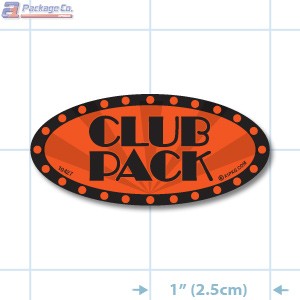 Club Pack Fluorescent Red Oval Merchandising Labels - Copyright - A1PKG.com SKU - 10427