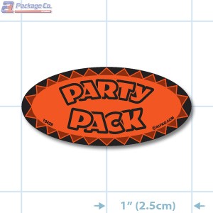 Party Pack Fluorescent Red Oval Merchandising Labels - Copyright - A1PKG.com SKU - 10429