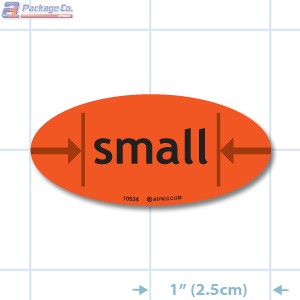 Small Fluorescent Red Oval Merchandising Labels - Copyright - A1PKG.com SKU - 10534