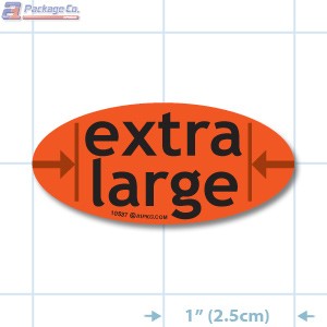 Extra Large Fluorescent Red Oval Merchandising Labels - Copyright - A1PKG.com SKU - 10537