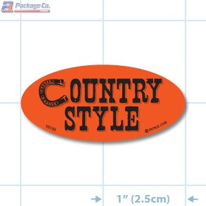 Country Style Fluorescent Red Oval Merchandising Labels - Copyright - A1PKG.com SKU - 10743