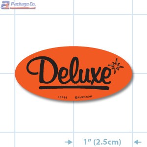 Deluxe Fluorescent Red Oval Merchandising Labels - Copyright - A1PKG.com SKU - 10744