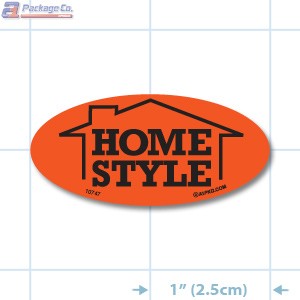 Home Style Fluorescent Red Oval Merchandising Labels - Copyright - A1PKG.com SKU - 10747