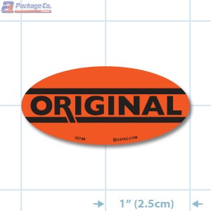 Original Fluorescent Red Oval Merchandising Labels - Copyright - A1PKG.com SKU - 10749