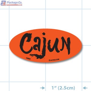 Cajun Fluorescent Red Oval Merchandising Labels - Copyright - A1PKG.com SKU - 10962